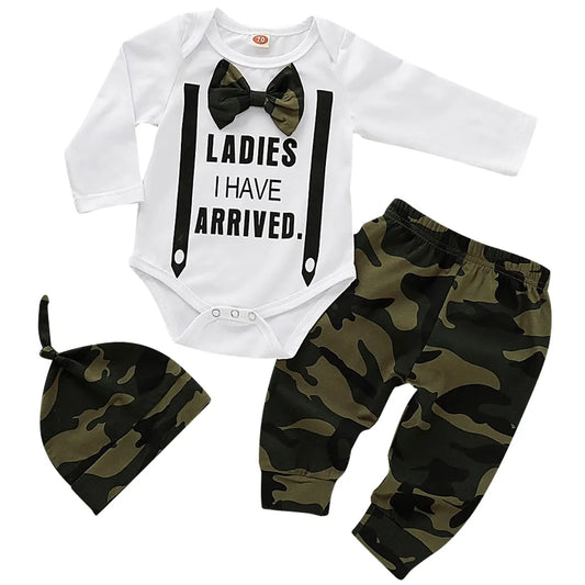 Cute 3PCS Set Newborn Baby Boys Clothes